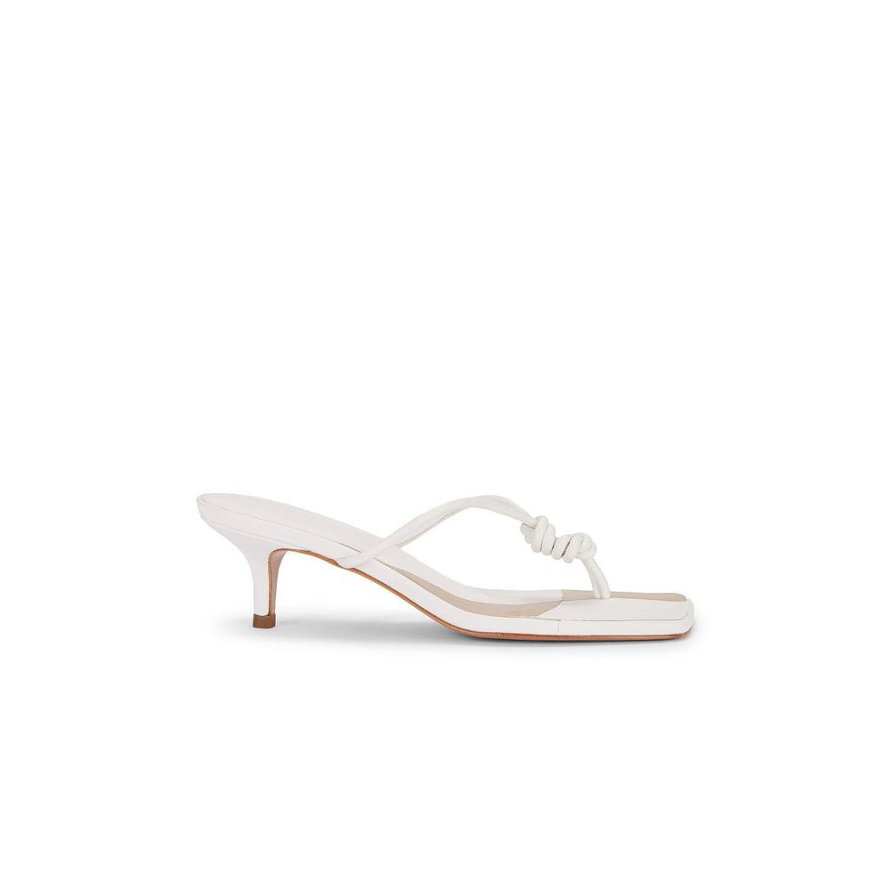 Like new Poppy Sandal in White gold leather slip on kitten heel open toe